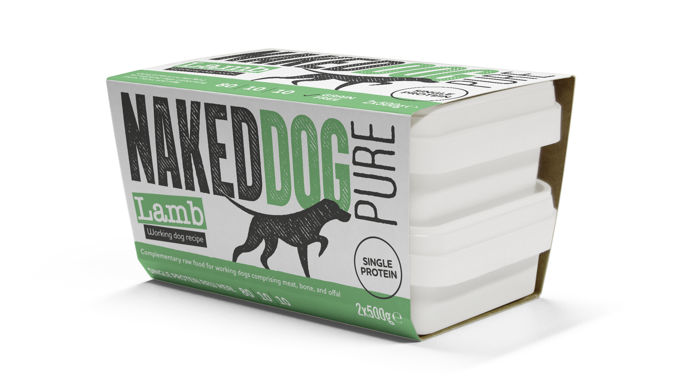 NAKEDDOG Pure Working Dog Lamb 2x500g