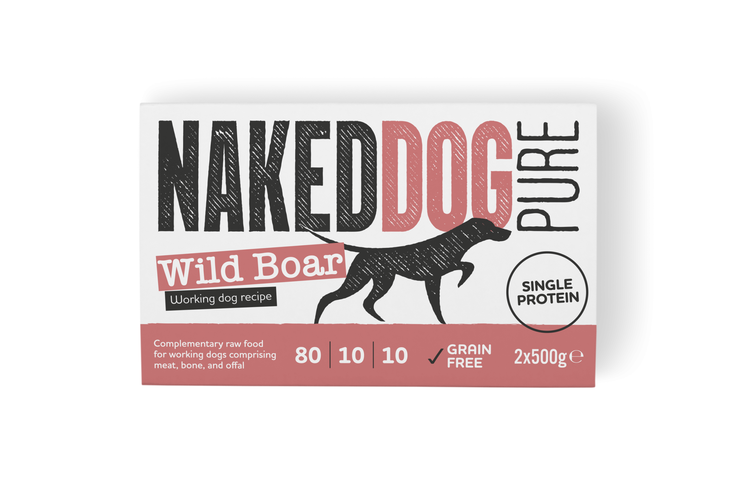 NAKEDDOG Pure Working Dog Wild Boar 2x500g, tub with lid off