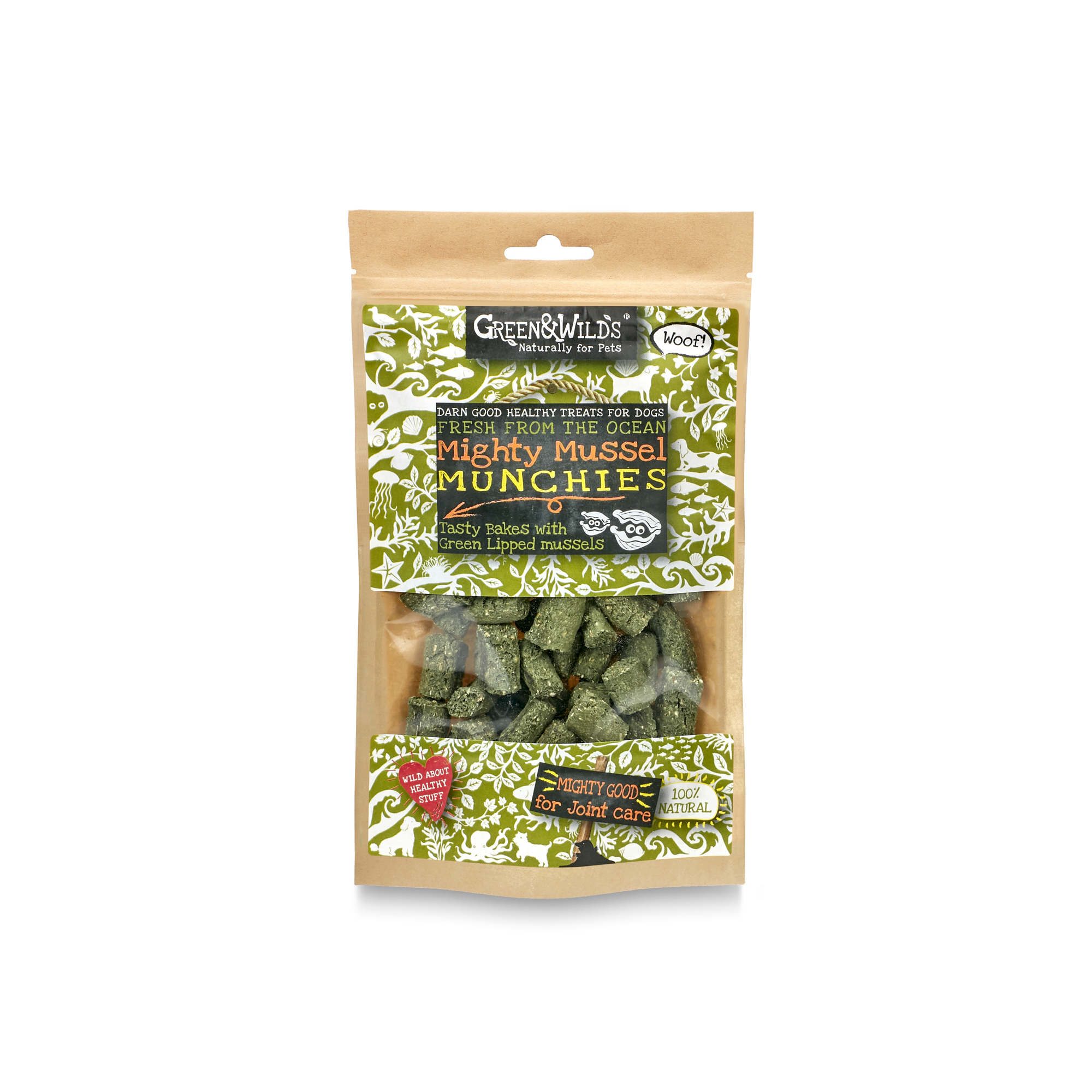 Green & Wilds Mighty Mussel Munchies 130g pack