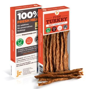 Pack of JR Pet Pure Turkey Sticks, 50g, made from 100% turkey