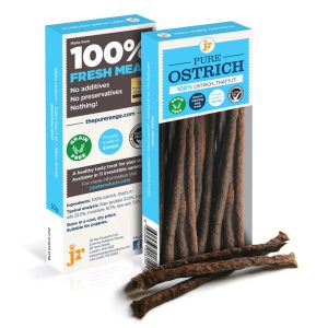 Pack of JR Pet Pure Ostrich Sticks, 50g, made from 100% ostrich
